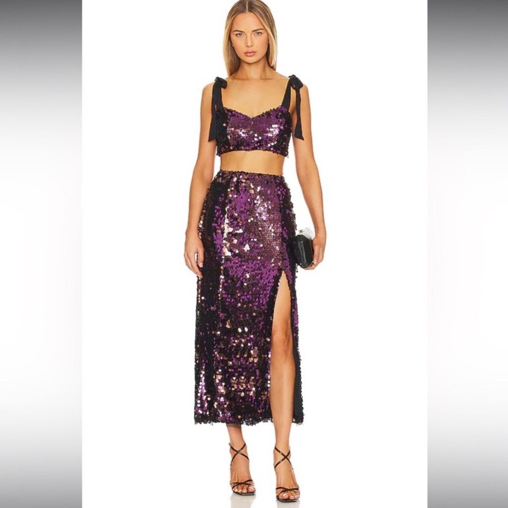 NWT Free People Star Bright skirt Set in Lilac size 0